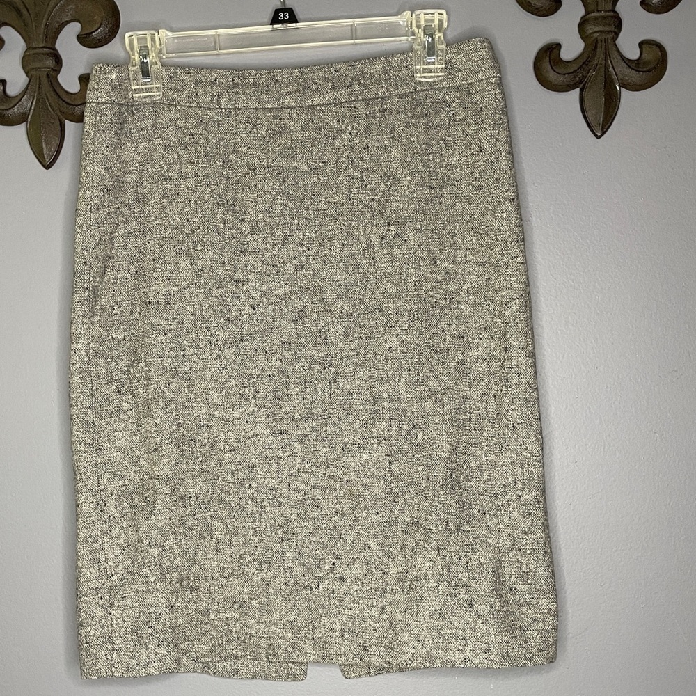 J Crew wool/silk black/white pencil skirt size 4